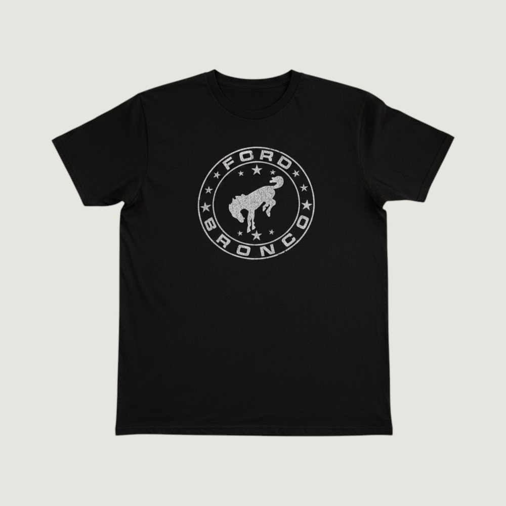 Ford Bronco Graphic T-Shirt Mens Large Black Logo Cotton Gildan